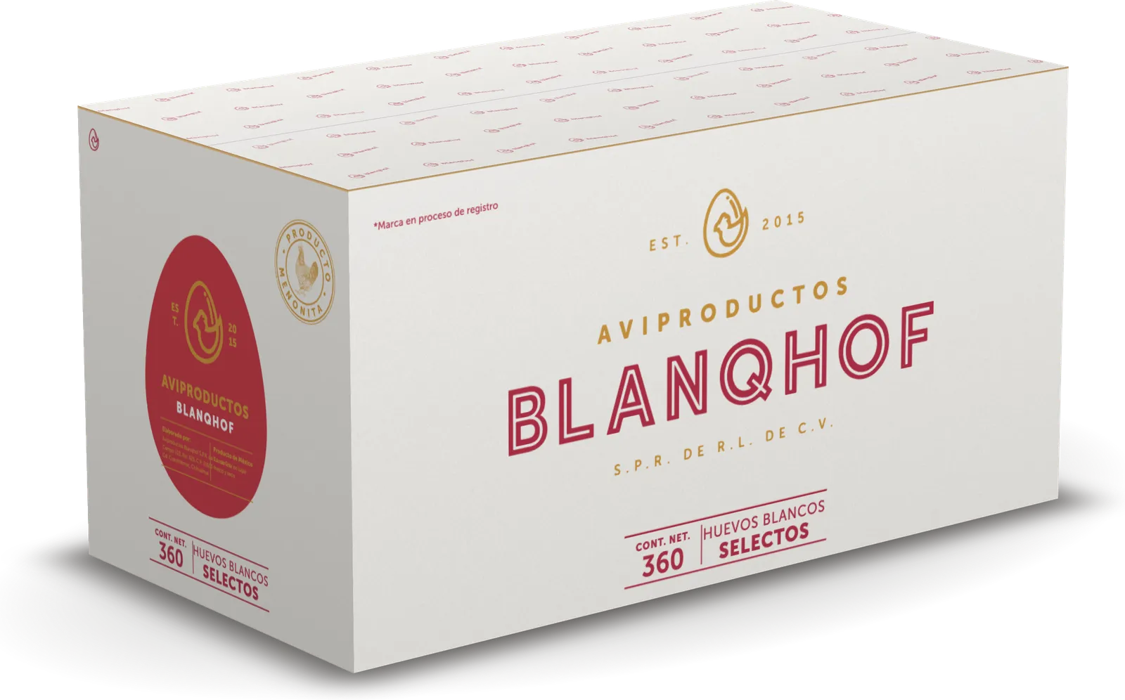 Caja Blanqhof de 360 huevos blancos
